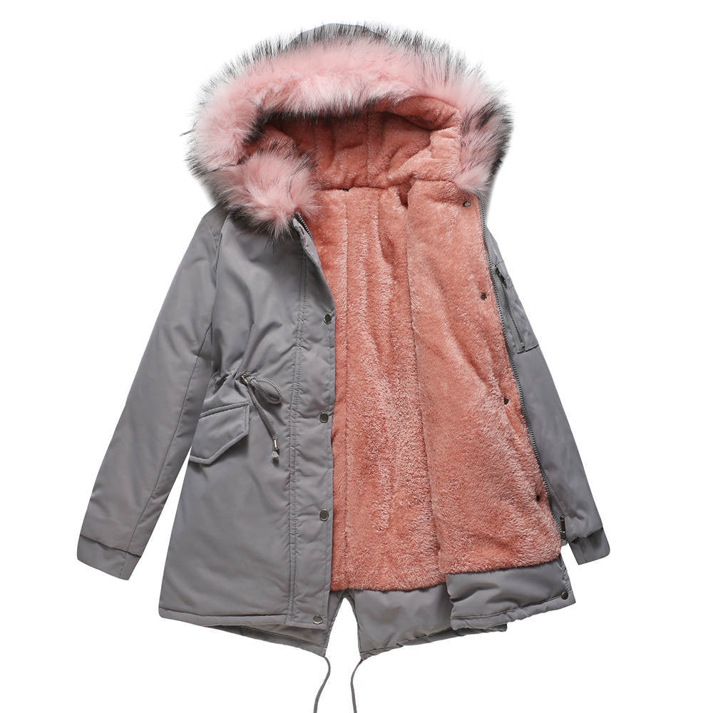 Parka chaude femme – Manteau en fausse fourrure stylé avec capuche