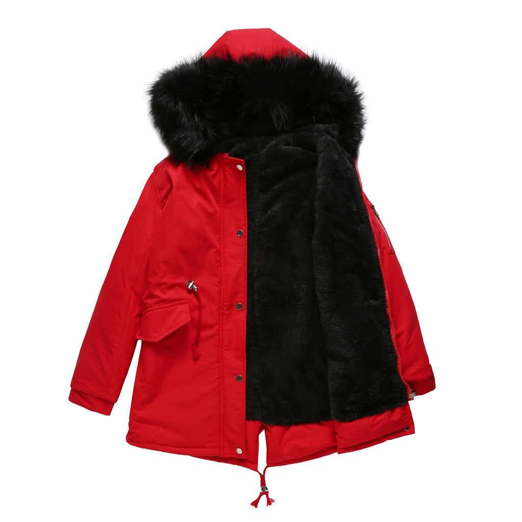 Parka chaude femme – Manteau en fausse fourrure stylé avec capuche