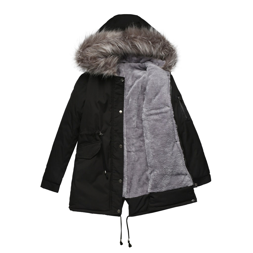 Parka chaude femme – Manteau en fausse fourrure stylé avec capuche