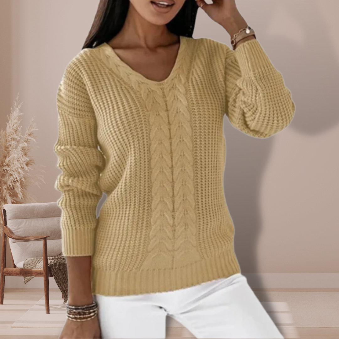 Pull en tricot hiver femme – Pull stylé et chaud à manches longues