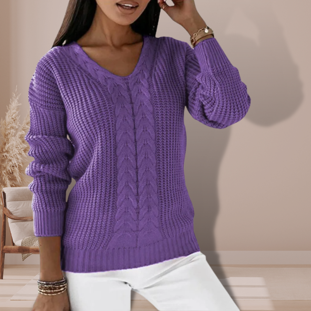 Pull en tricot hiver femme – Pull stylé et chaud à manches longues