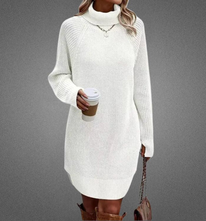 Robe pull chaude femme – Robe élégante en tricot pour hiver