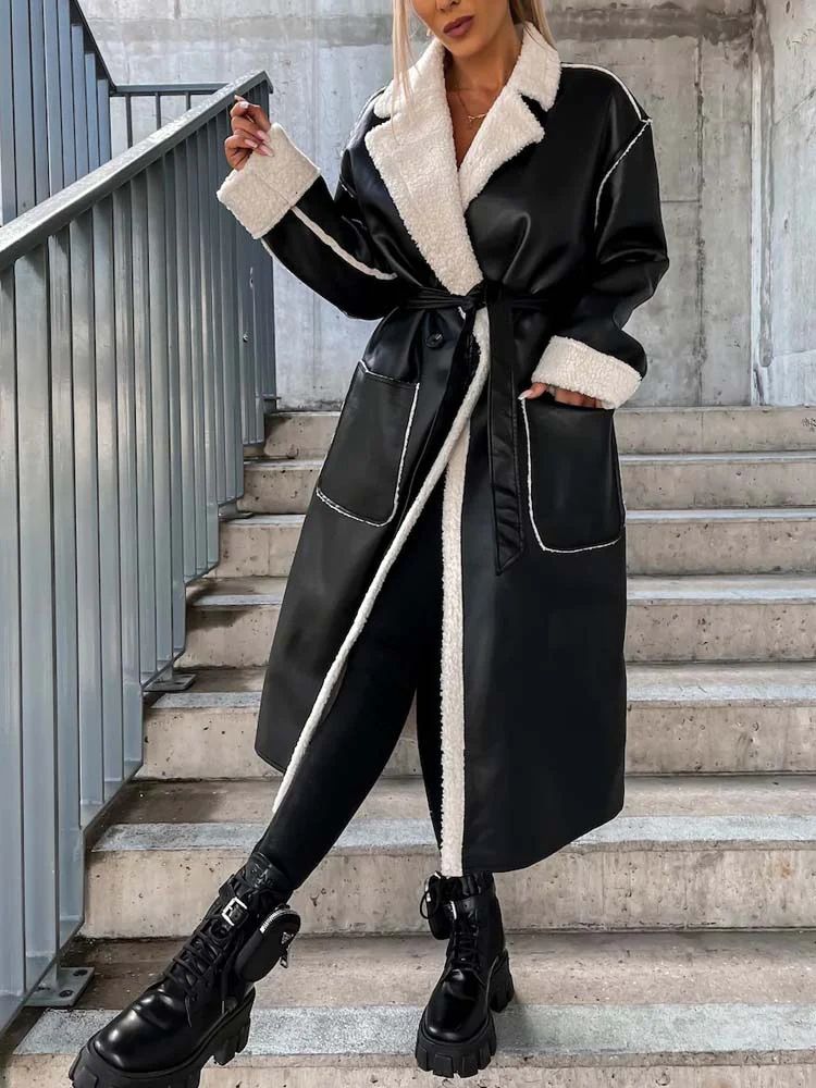 Veste en cuir femme hiver – Manteau chaud élégant et tendance