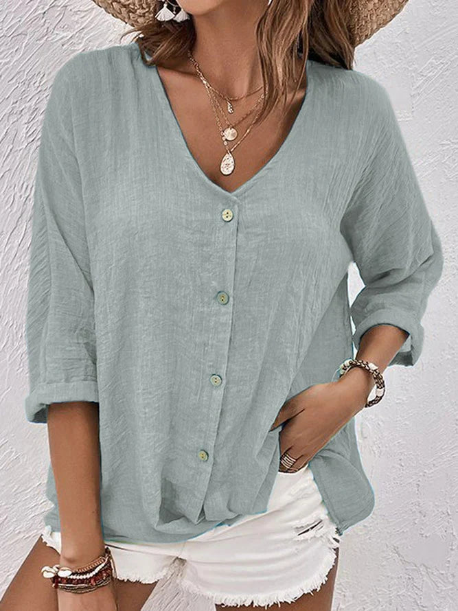 Chemise en lin femme – Chemise d'été intemporelle élégante et légère